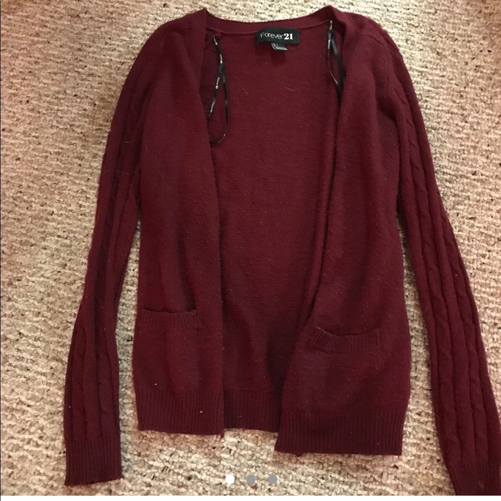 Forever 21 cozy burgundy cardigan